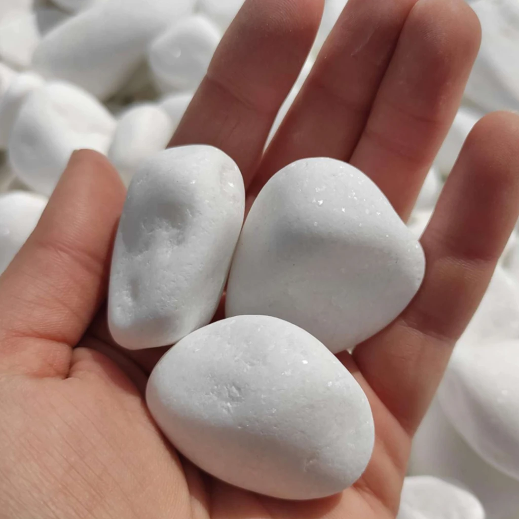 Галька Тасос Белая 30-60 мм Галька Тасос Белая 30-60 мм